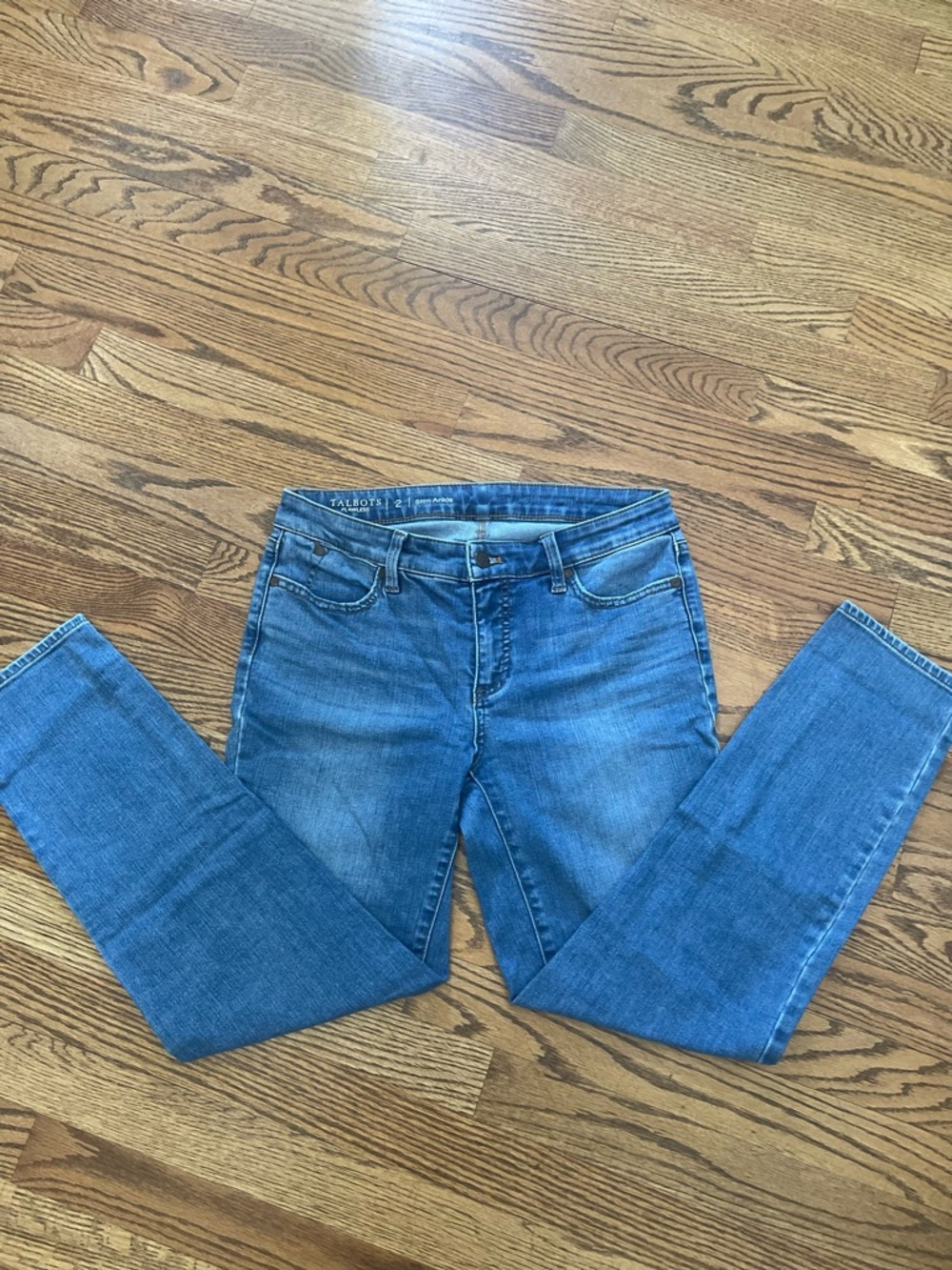 Talbots Flawless Slim Ankle Jeans Size 2 Blue Mid Wash Stretch Denim Women